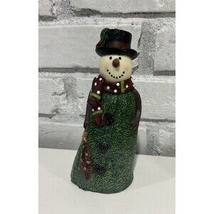 Vintage Wax 8” Snowman Candle With Scarf.